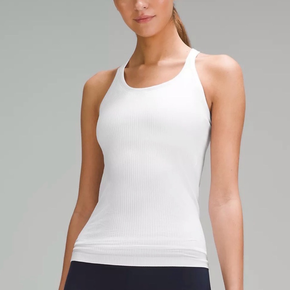Lululemon Women's White Ribbed Tank Top